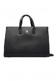 TOMMY HILFIGER DAILY SATCHEL MONO ΤΣΑΝΤΑ ΓΥΝΑΙΚΕΙΑ BLACK
