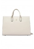 TOMMY HILFIGER DAILY SATCHEL MONO ΤΣΑΝΤΑ ΓΥΝΑΙΚΕΙΑ OFF WHITE