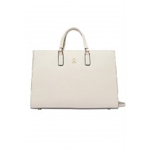 TOMMY HILFIGER DAILY SATCHEL MONO ΤΣΑΝΤΑ ΓΥΝΑΙΚΕΙΑ OFF WHITE