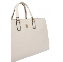 TOMMY HILFIGER DAILY SATCHEL MONO ΤΣΑΝΤΑ ΓΥΝΑΙΚΕΙΑ OFF WHITE