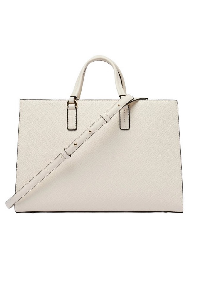 TOMMY HILFIGER DAILY SATCHEL MONO ΤΣΑΝΤΑ ΓΥΝΑΙΚΕΙΑ OFF WHITE