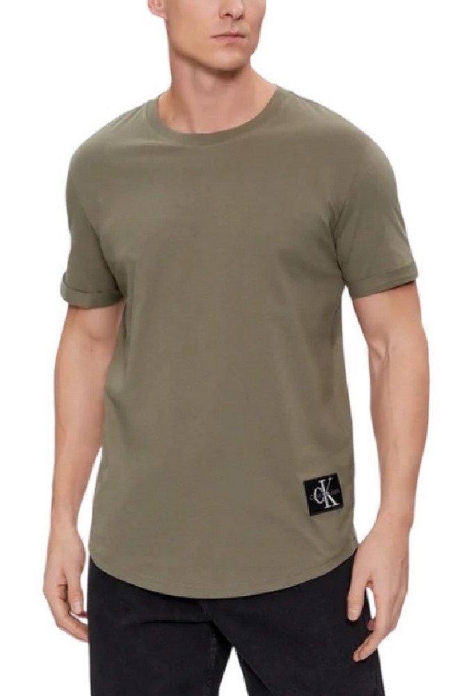 CALVIN KLEIN JEANS BADGE ROUND HEM TEE T-SHIRT ΑΝΔΡΙΚΟ OLIVE