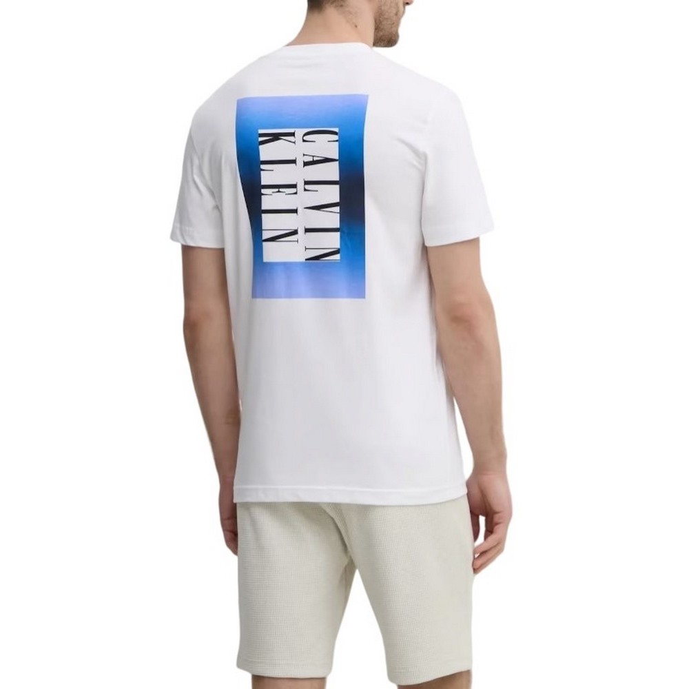 CALVIN KLEIN JEANS OMBRE TEXT BOX TEE T-SHIRT ΜΠΛΟΥΖΑ ΑΝΔΡΙΚΗ BRIGHT WHITE