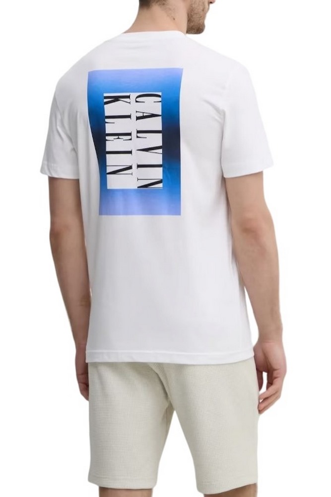 CALVIN KLEIN JEANS OMBRE TEXT BOX TEE T-SHIRT ΜΠΛΟΥΖΑ ΑΝΔΡΙΚΗ BRIGHT WHITE