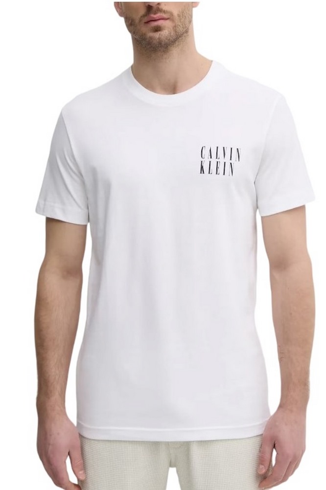 CALVIN KLEIN JEANS OMBRE TEXT BOX TEE T-SHIRT ΜΠΛΟΥΖΑ ΑΝΔΡΙΚΗ BRIGHT WHITE