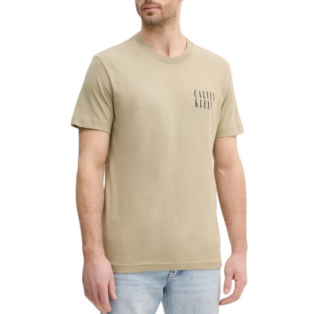 CALVIN KLEIN JEANS OMBRE TEXT BOX TEE T-SHIRT ΜΠΛΟΥΖΑ ΑΝΔΡΙΚΗ KHAKI