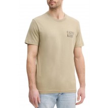 CALVIN KLEIN JEANS OMBRE TEXT BOX TEE T-SHIRT ΜΠΛΟΥΖΑ ΑΝΔΡΙΚΗ KHAKI