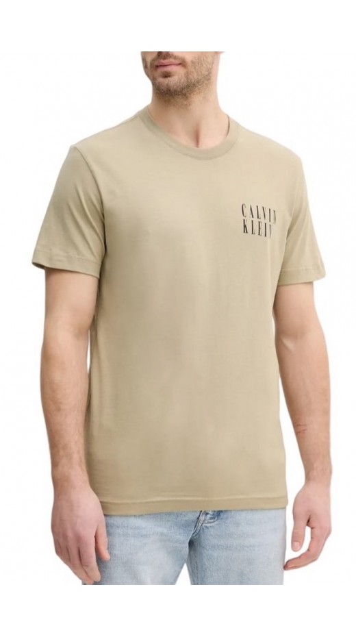 CALVIN KLEIN JEANS OMBRE TEXT BOX TEE T-SHIRT ΜΠΛΟΥΖΑ ΑΝΔΡΙΚΗ KHAKI