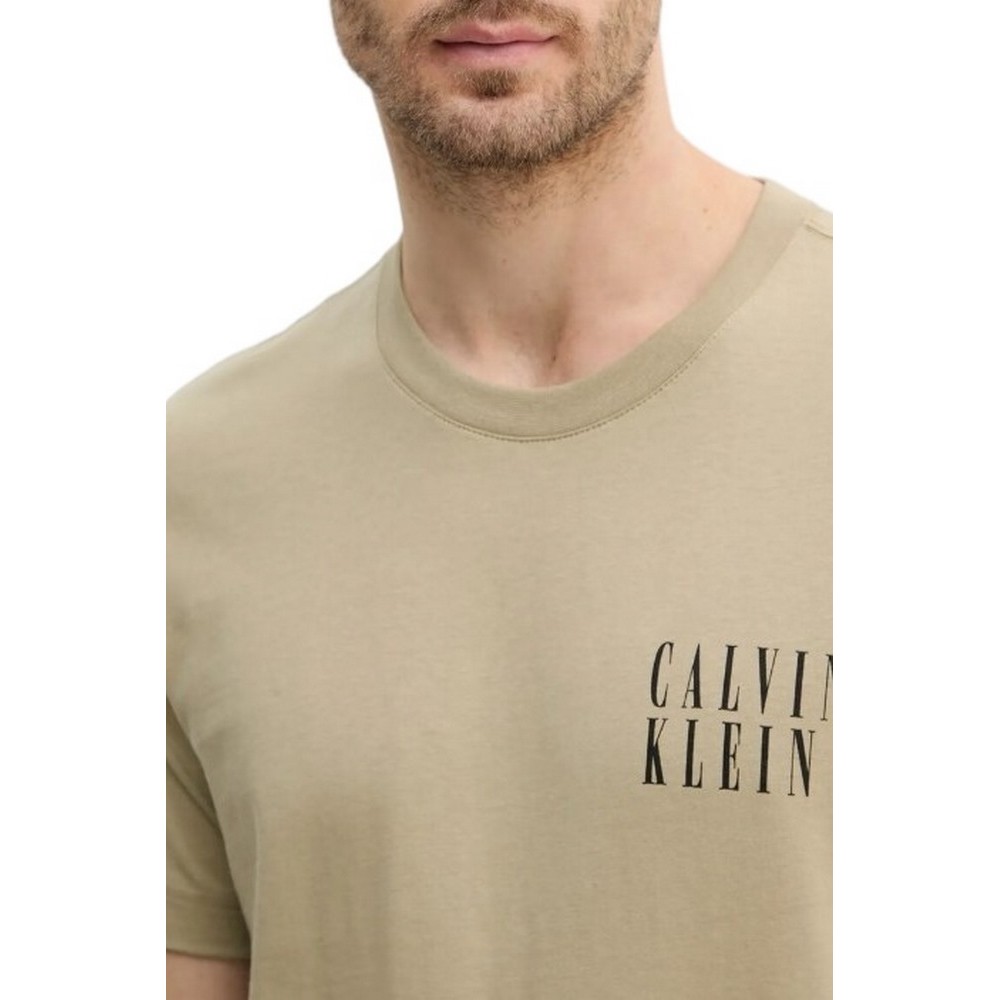 CALVIN KLEIN JEANS OMBRE TEXT BOX TEE T-SHIRT ΜΠΛΟΥΖΑ ΑΝΔΡΙΚΗ KHAKI