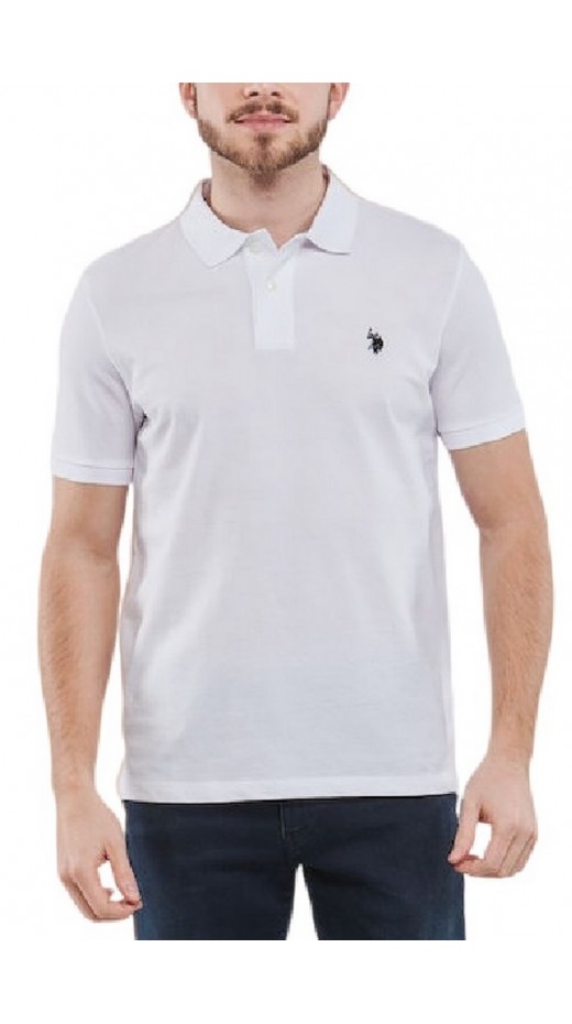 U. S POLO KING ΜΠΛΟΥΖΑ POLO ΑΝΔΡΙΚΗ WHITE