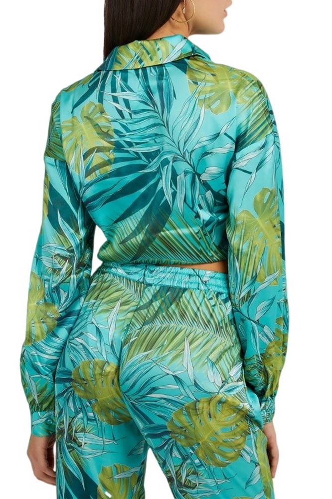 GUESS LS BOWED JUN SHIRT ΠΟΥΚΑΜΙΣΟ ΓΥΝΑΙΚΕΙΟ GREEN