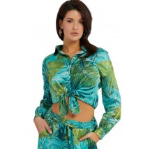 GUESS LS BOWED JUN SHIRT ΠΟΥΚΑΜΙΣΟ ΓΥΝΑΙΚΕΙΟ GREEN