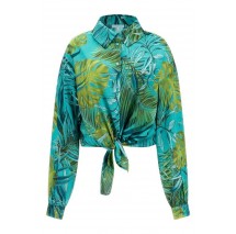 GUESS LS BOWED JUN SHIRT ΠΟΥΚΑΜΙΣΟ ΓΥΝΑΙΚΕΙΟ GREEN