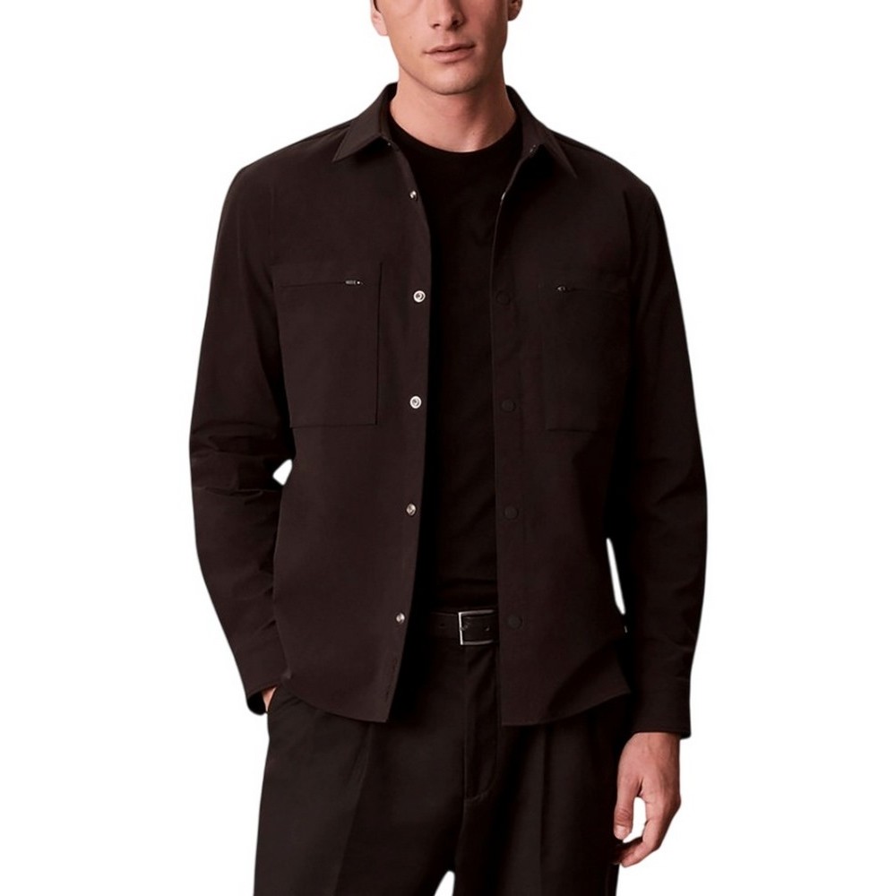 CALVIN KLEIN TECH KNIT DOBBY CLASSIC OVERSHIRT ΠΟΥΚΑΜΙΣΟ ΑΝΔΡΙΚΟ BLACK