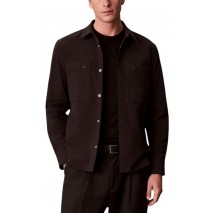 CALVIN KLEIN TECH KNIT DOBBY CLASSIC OVERSHIRT ΠΟΥΚΑΜΙΣΟ ΑΝΔΡΙΚΟ BLACK