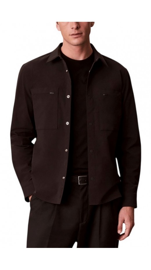 CALVIN KLEIN TECH KNIT DOBBY CLASSIC OVERSHIRT ΠΟΥΚΑΜΙΣΟ ΑΝΔΡΙΚΟ BLACK