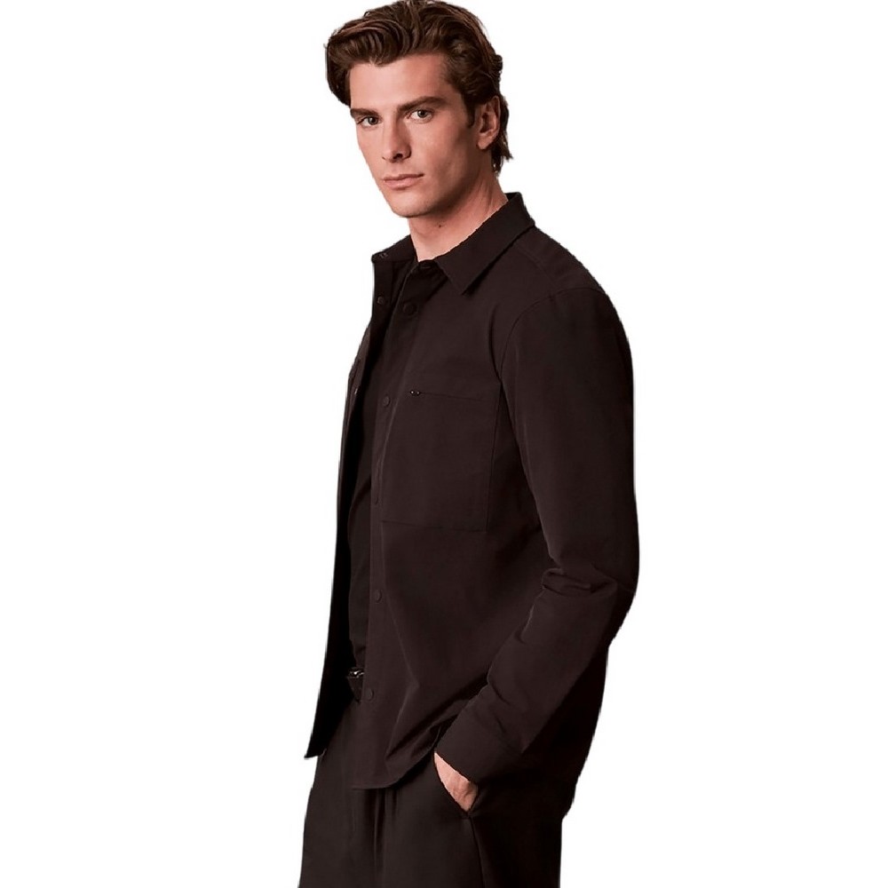 CALVIN KLEIN TECH KNIT DOBBY CLASSIC OVERSHIRT ΠΟΥΚΑΜΙΣΟ ΑΝΔΡΙΚΟ BLACK
