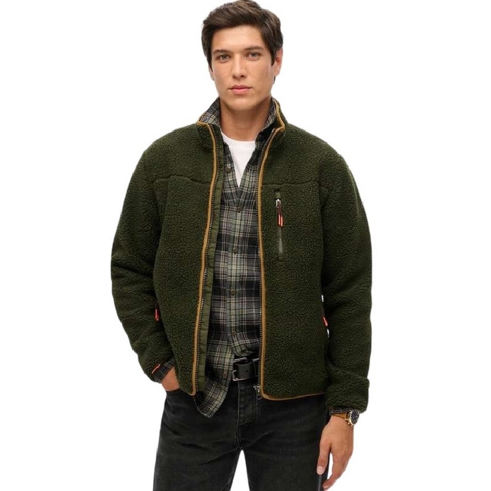 SUPERDRY D2 OVIN OUTDOOR FULL ZIP FLEECE ΖΑΚΕΤΑ ΑΝΔΡΙΚΗ OLIVE