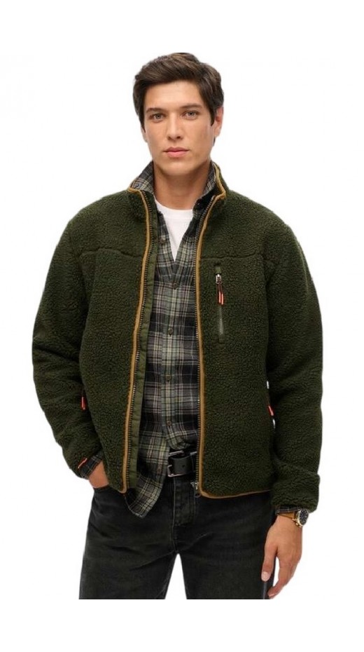 SUPERDRY D2 OVIN OUTDOOR FULL ZIP FLEECE ΖΑΚΕΤΑ ΑΝΔΡΙΚΗ OLIVE