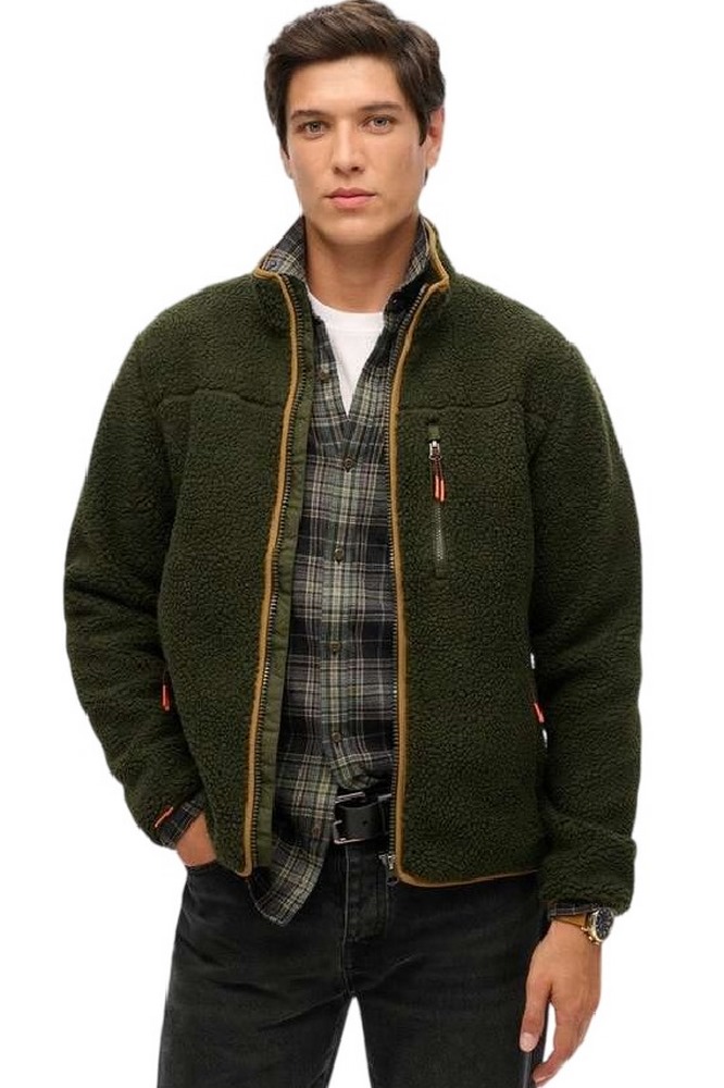 SUPERDRY D2 OVIN OUTDOOR FULL ZIP FLEECE ΖΑΚΕΤΑ ΑΝΔΡΙΚΗ OLIVE