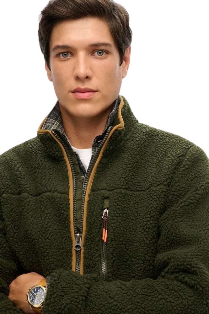 SUPERDRY D2 OVIN OUTDOOR FULL ZIP FLEECE ΖΑΚΕΤΑ ΑΝΔΡΙΚΗ OLIVE