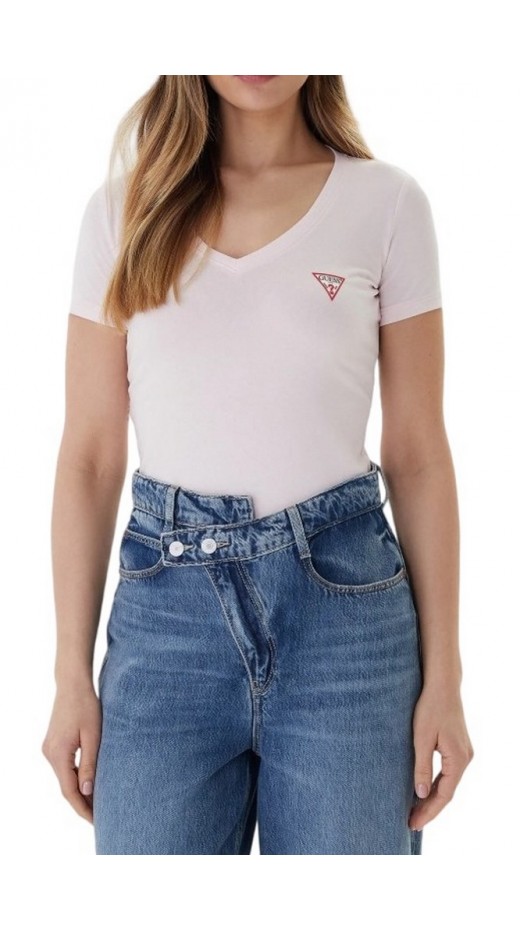 GUESS VN MINI TRIANGLE T-SHIRT ΜΠΛΟΥΖΑ ΓΥΝΑΙΚΕΙΑ ROSE