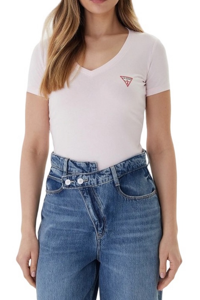 GUESS VN MINI TRIANGLE T-SHIRT ΜΠΛΟΥΖΑ ΓΥΝΑΙΚΕΙΑ ROSE