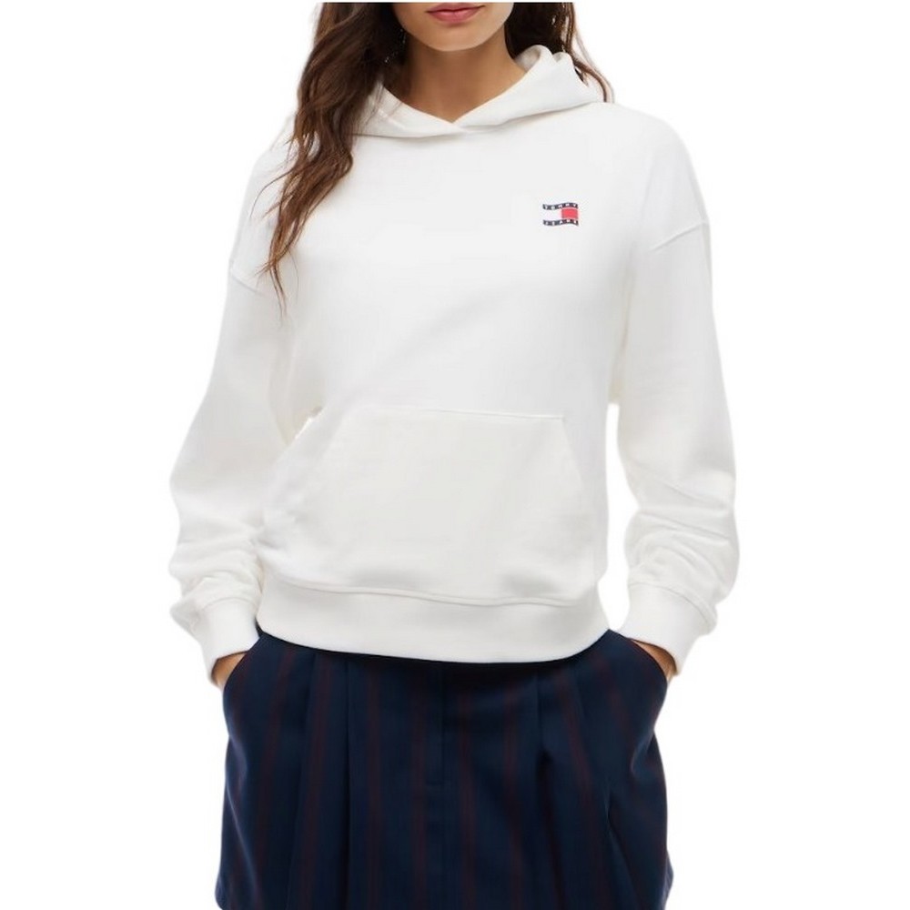 TOMMY JEANS BXY ARCH WAVY FLAG HOOD EXT ΜΠΛΟΥΖΑ ΦΟΥΤΕΡ ΓΥΝΑΙΚΕΙΑ ECRU