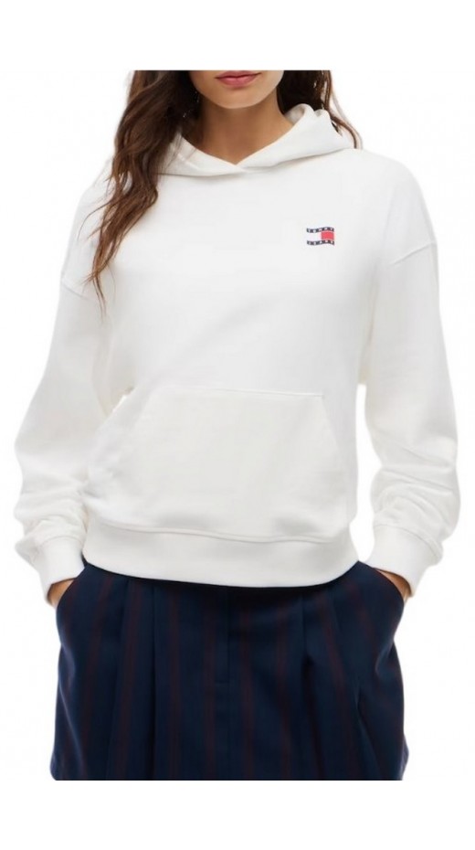 TOMMY JEANS BXY ARCH WAVY FLAG HOOD EXT ΜΠΛΟΥΖΑ ΦΟΥΤΕΡ ΓΥΝΑΙΚΕΙΑ ECRU
