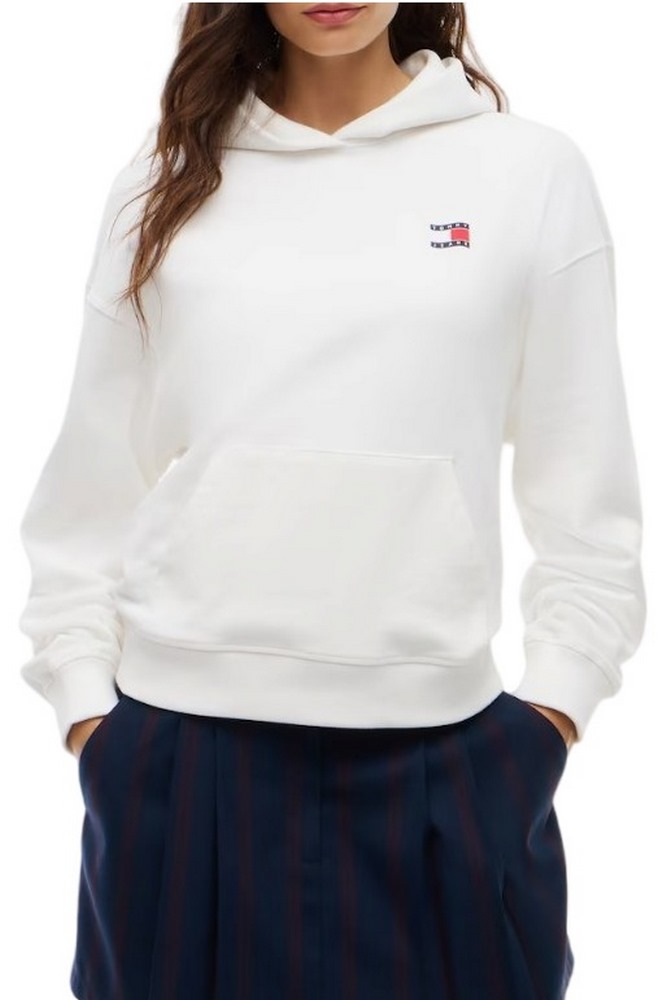 TOMMY JEANS BXY ARCH WAVY FLAG HOOD EXT ΜΠΛΟΥΖΑ ΦΟΥΤΕΡ ΓΥΝΑΙΚΕΙΑ ECRU