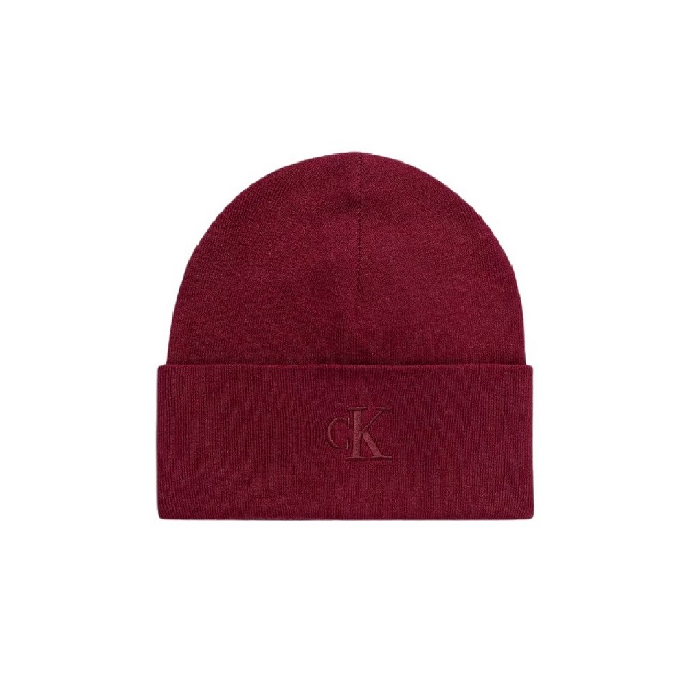 CALVIN KLEIN FINE RIB BEANIE ΣΚΟΥΦΟΣ ΑΝΔΡΙΚΟΣ BORDEAUX