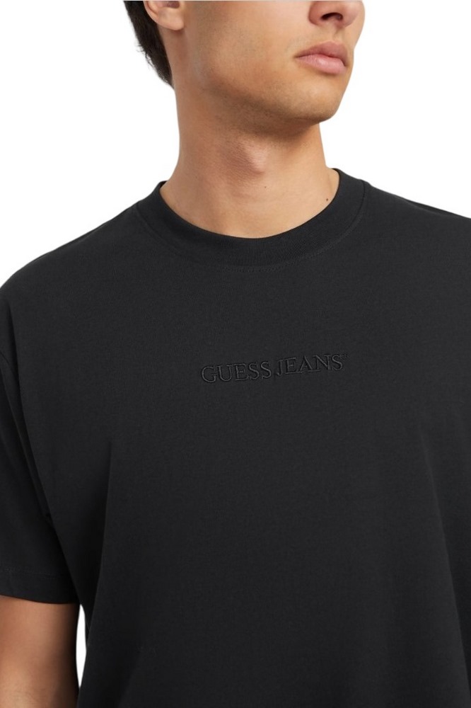 GUESS JEANS CN OS LOGO EMB TEE T-SHIRT ΜΠΛΟΥΖΑ ΑΝΔΡΙΚΗ BLACK
