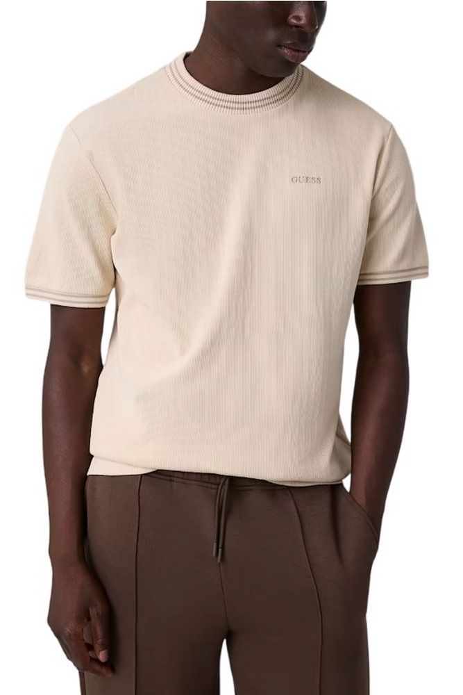GUESS SIMON CN T-SHIRT ΜΠΛΟΥΖΑ ΑΝΔΡΙΚΗ BEIGE