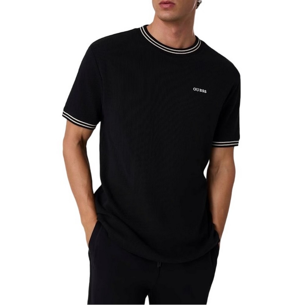 GUESS SIMON CN T-SHIRT ΜΠΛΟΥΖΑ ΑΝΔΡΙΚΗ BLACK