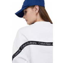 CALVIN KLEIN JEANS LOGO TAPE SWEATSHIRT ΜΠΛΟΥΖΑ ΦΟΥΤΕΡ ΓΥΝΑΙΚΕΙΑ WHITE