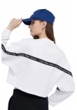 CALVIN KLEIN JEANS LOGO TAPE SWEATSHIRT ΜΠΛΟΥΖΑ ΦΟΥΤΕΡ ΓΥΝΑΙΚΕΙΑ WHITE