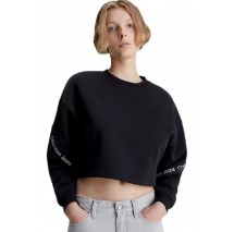 CALVIN KLEIN JEANS LOGO TAPE SWEATSHIRT ΜΠΛΟΥΖΑ ΦΟΥΤΕΡ ΓΥΝΑΙΚΕΙΑ BLACK