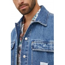 CALVIN KLEIN JEANS BOXY LOOSE UTILITY SHIRT JACKET ΜΠΟΥΦΑΝ ΑΝΔΡΙΚΟ BLUΕ DENIM