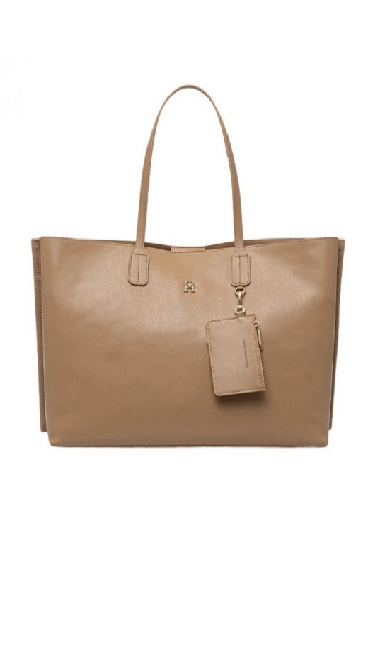 TOMMY HILFIGER  DISTINCT TOTE ΤΣΑΝΤΑ ΓΥΝΑΙΚΕΙΑ BEIGE