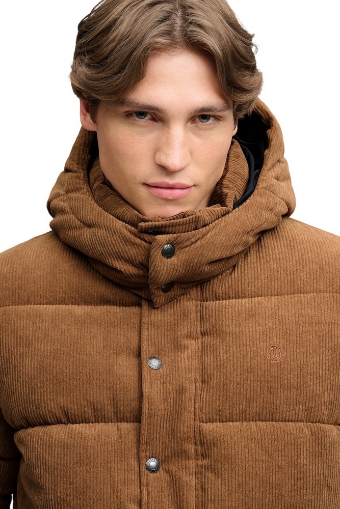 SUPERDRY PREMIUM HOOD CORD PUFFER JKT ΜΠΟΥΦΑΝ ΑΝΔΡΙΚΟ COGNAC