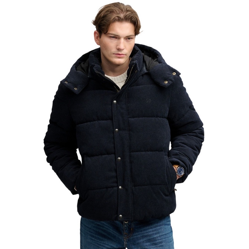 SUPERDRY PREMIUM HOOD CORD PUFFER JKT ΜΠΟΥΦΑΝ ΑΝΔΡΙΚΟ ECLIPSE NAVY