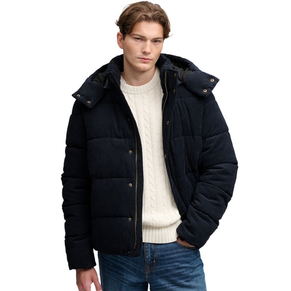 SUPERDRY PREMIUM HOOD CORD PUFFER JKT ΜΠΟΥΦΑΝ ΑΝΔΡΙΚΟ ECLIPSE NAVY