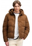 SUPERDRY PREMIUM HOOD CORD PUFFER JKT ΜΠΟΥΦΑΝ ΑΝΔΡΙΚΟ COGNAC