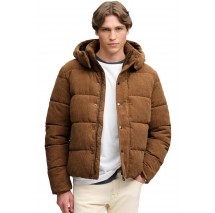 SUPERDRY PREMIUM HOOD CORD PUFFER JKT ΜΠΟΥΦΑΝ ΑΝΔΡΙΚΟ COGNAC