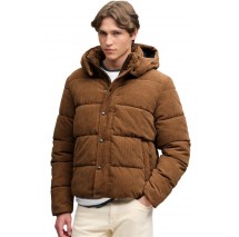 SUPERDRY PREMIUM HOOD CORD PUFFER JKT ΜΠΟΥΦΑΝ ΑΝΔΡΙΚΟ COGNAC