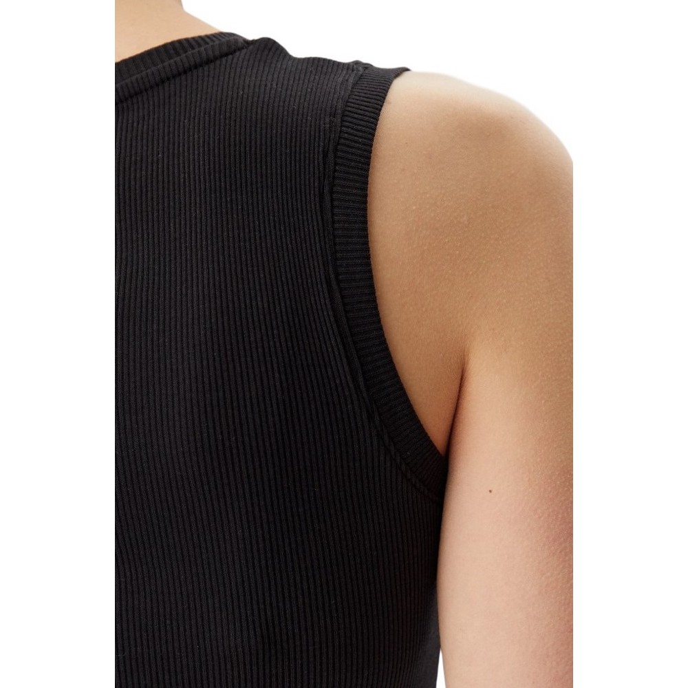 TOMMY JEANS  SLIM SCRIPT RIB TANK TOP ΤΟΠ ΓΥΝΑΙΚΕΙΟ BLACK
