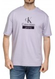 CALVIN KLEIN STACKED ARCHIVAL TEE T-SHIRT ΑΝΔΡΙΚΟ LILA