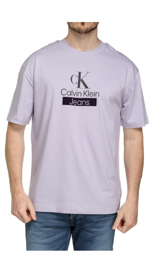 CALVIN KLEIN STACKED ARCHIVAL TEE T-SHIRT ΑΝΔΡΙΚΟ LILA