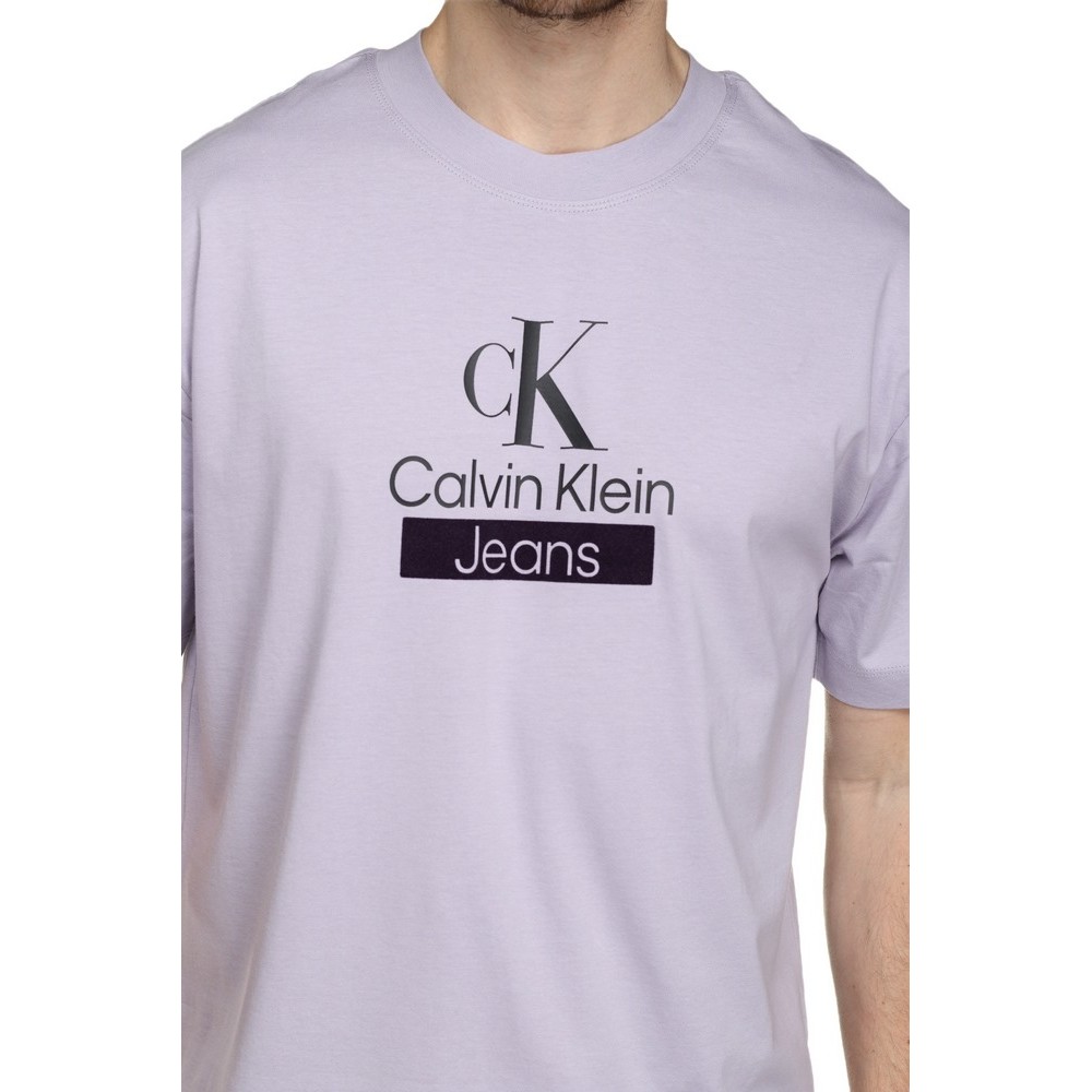 CALVIN KLEIN JEANS STACKED ARCHIVAL TEE T-SHIRT ΑΝΔΡΙΚΟ LILA