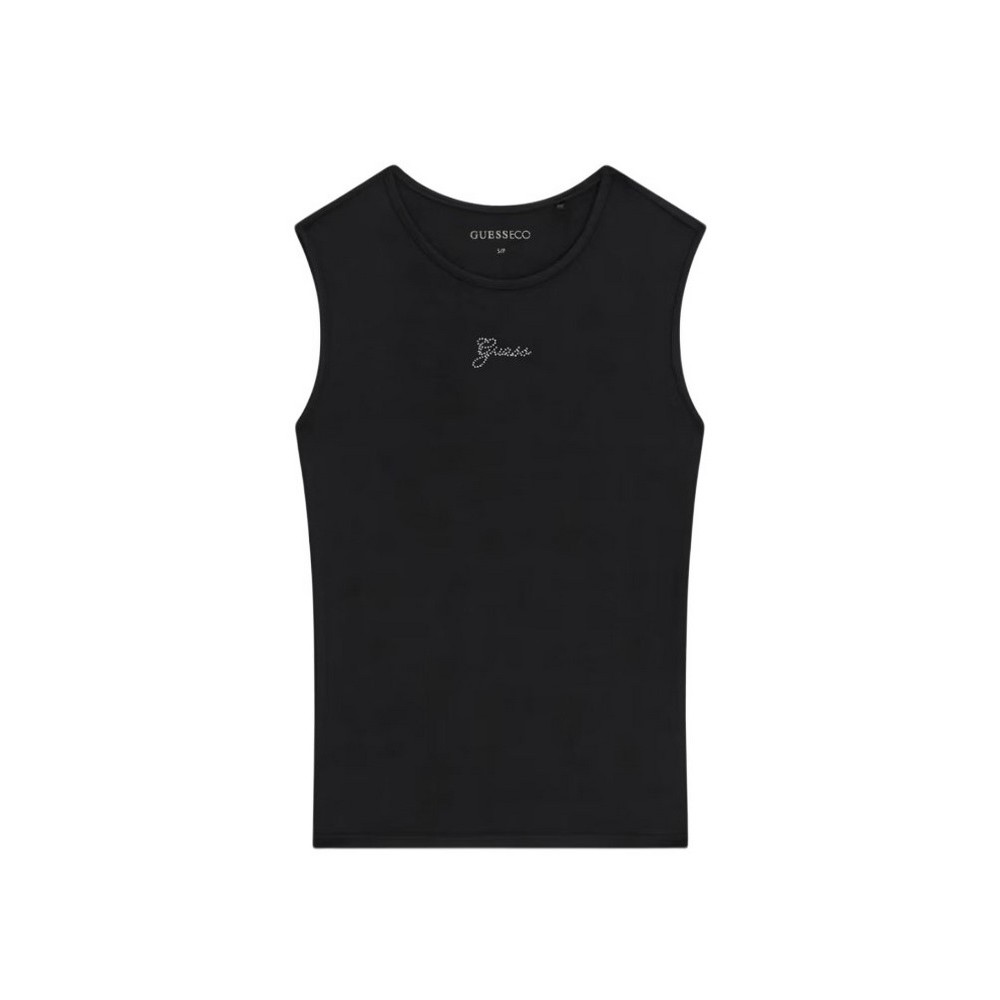 GUESS CN MINI LOGO ΤΟΠ ΜΠΛΟΥΖΑ ΓΥΝΑΙΚΕΙΑ BLACK